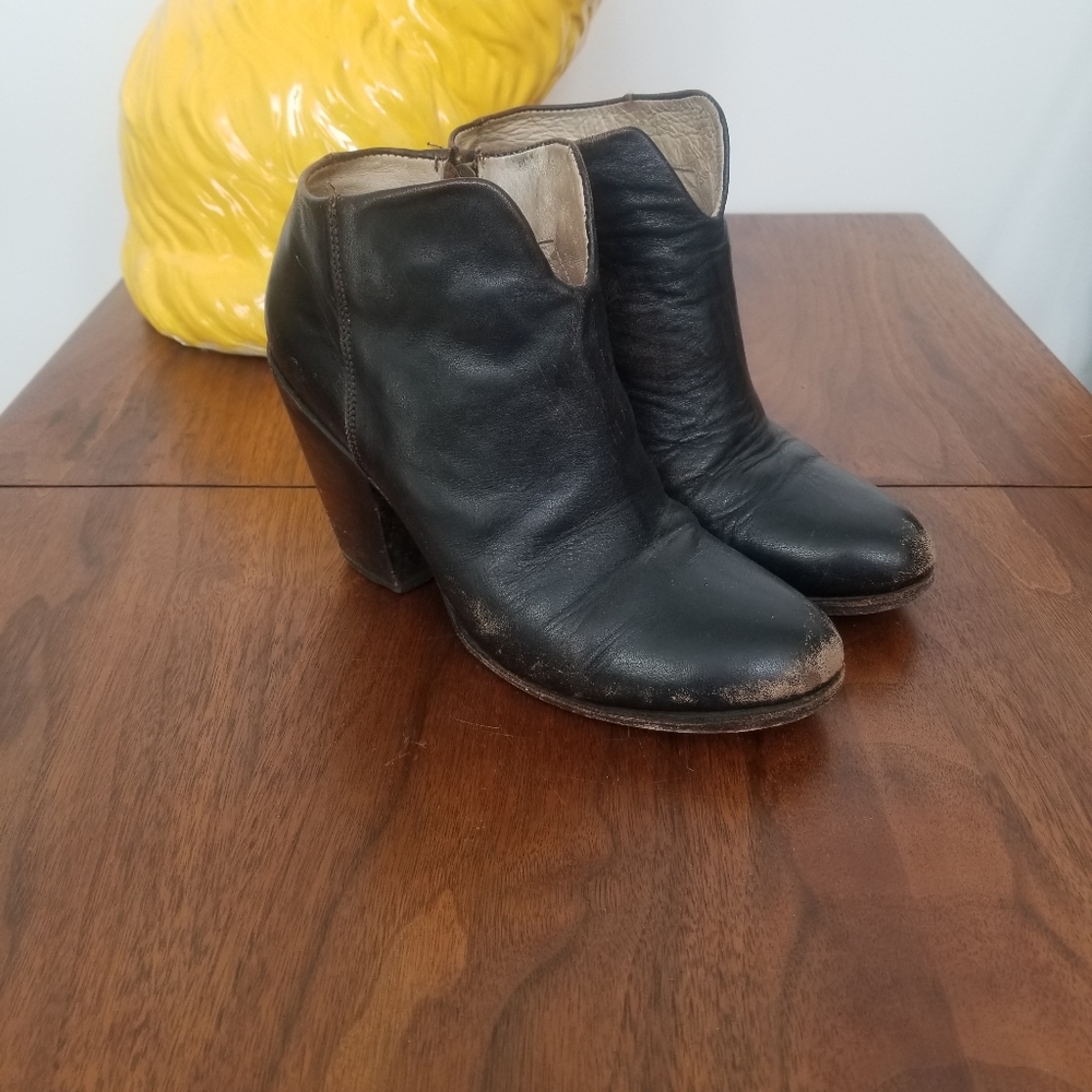 Freebird black leather booties, size 8